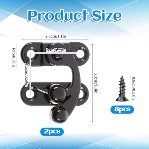 2 Sets Antike Vorhängeschloss Spannverschluss Retro Verschluss Schnell Verschluss Hook Hasp Retro Haspen Riegel für Möbel, Holzkisten, Schmuck Kästchen