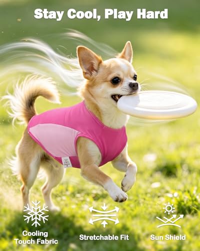 Image of CuteBone Cooling Stretch Sport Dog Tank - Athletic Fan Pet Jersey - Color Block Pet Vest for Small Dogs, Cats