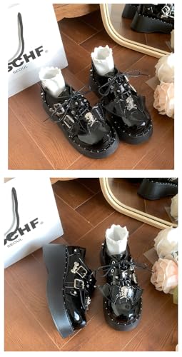 Emo Shoes Rave Boots Y2K Grunge Chunky Shoes Round Toe for Women Preppy Teen Girls - Retro Non Slip Kawaii Neutral Cute Casual Birthday Gifts Back To School Comfortable Walking Lightweight Running3