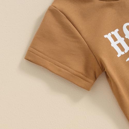 Western Baby Boy Clothes Letter Cow Print Short Sleeve T-Shirt Casual Shorts Set Toddler Summer Clothes Cowboy Outfit3