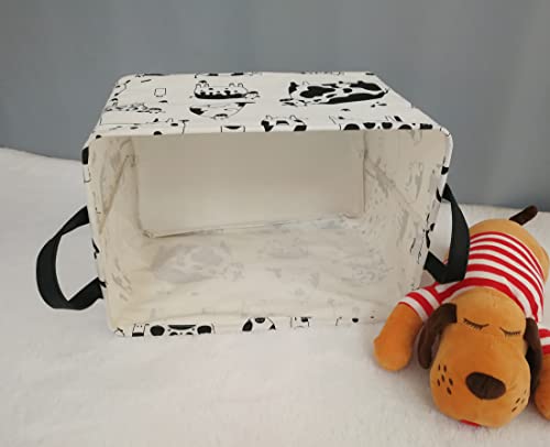 Image of Kid Clothes Storage Basket Gift Shelf Basket Toy Storage Bin, Nursery Basket Organizer Box for Children With Handles for Room Deco (Cow)