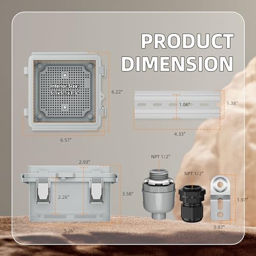 Joinfworld BG595935 Outdoor Electrical Box Waterproof Ip67 6X6 Plastic Project Box Enclosure Weatherproof thumb #2