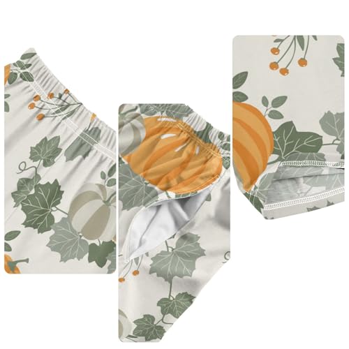 Boys' Pants Halloween Pumpkin Leaves Flowers Long Bottoms Jogger Pants Elastic Waist Trousers with Pockets S-XL4