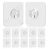 KTPCN 12 Piezas Ganchos Adhesivos para Pared Transparentes, Colgadores Adhesivos...