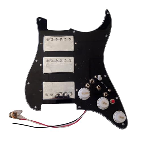 HHH 配線済みロードギターピックガード アルニコ 5 ハムバッカー クローム ピックアップ コイル分割スイッチ フェンダー ストラトキャスター エレキギター用