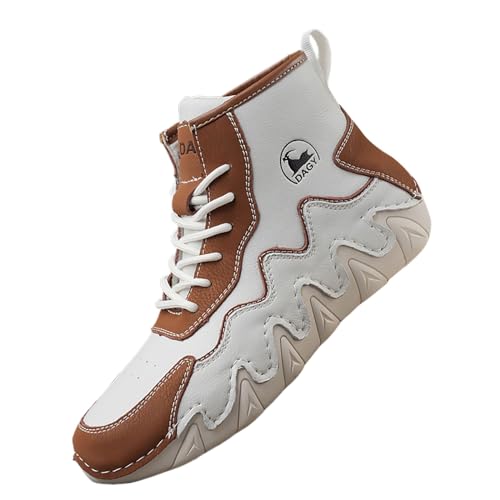 Meiyoumk de seguridad para hombre antideslizante para hombre, zapatos de trabajo cómodos de piel, zapatos de tenis atléticos casuales, zapatillas de running hombre zapatos hombre verano, marrón, 40 EU