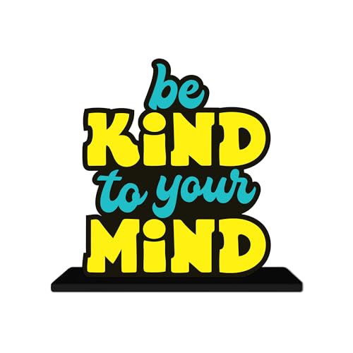 Image of Artvibes Be Kind to Your Mind Inspirational Quotes Table Decor for Office Desk | Home Decoration Items | Living Room | Modern Art Wooden Showpiece Decorative Gift item (SP 1181)