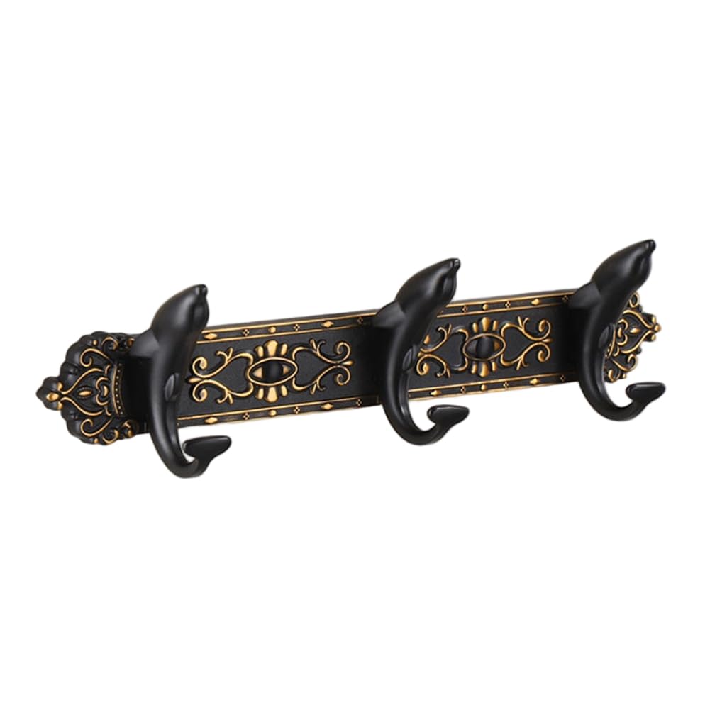 ZHOUXIAO Vintage Metal Coat Rack Wall Mounted with Hooks, Antique Heavy Duty Coat Hook Rail, Hat Robe and Towel Hooks Rack for Bathroom, Entryway, Mudroom 5hook