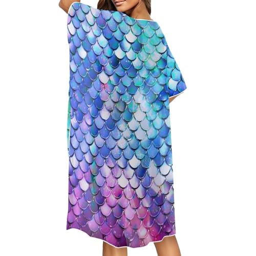 Women's Kimonos Swimsuit Coverups Bikini Swimwear Sheer Beach Cover Up Floral Print Casual Plus Size Cardigan2