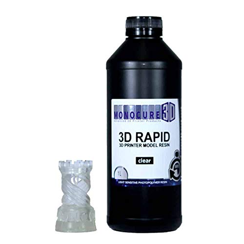 Monocure 3D Rapid Resin for Low Power UV 3D Printers 1L Clear