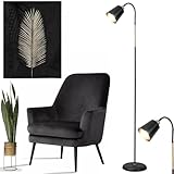 Luminária Abajur De Chão Pedestal Articulada Flexível 1,60m Escritório Estilo Clássica Iluminação Direcionável, Design Sofisticado e Máximo Conforto Visual (Preta)