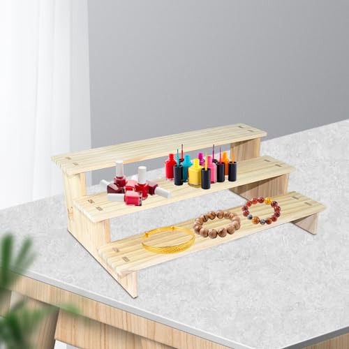 Vaveren Suporte de exibição de madeira, rack de joias, decoração, luminárias colecionáveis, exposito