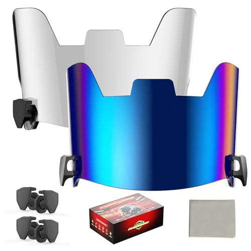 Image of KUBQLIG Football Helmet Visors, Clear and Tinted, 1 or 2 Pack | Clear and tinted options for many youth and adult facemasks with installation hardware