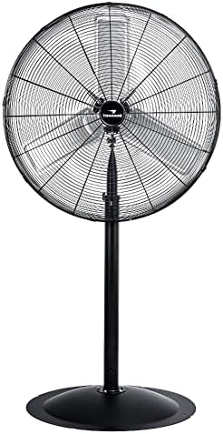 Tornado High Velocity Stationary NonOscillating Metal Pedestal Fan, 30 Inch, Adjustable Height, Adjustable Tilt, Commercial Industrial Use 3 Speed 8850 CFM 10 FT Cord UL Safety Listed, Black