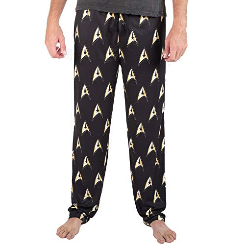 Bioworld STAR TREK Black Starfleet AOP Sleep Pajama Pants