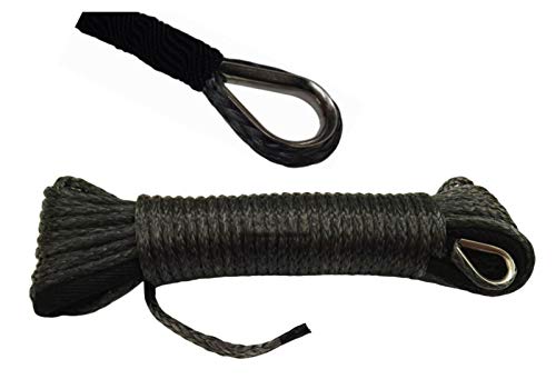 Câble de treuil synthétique noir 5mm x 15m pour quad VTT et ATV