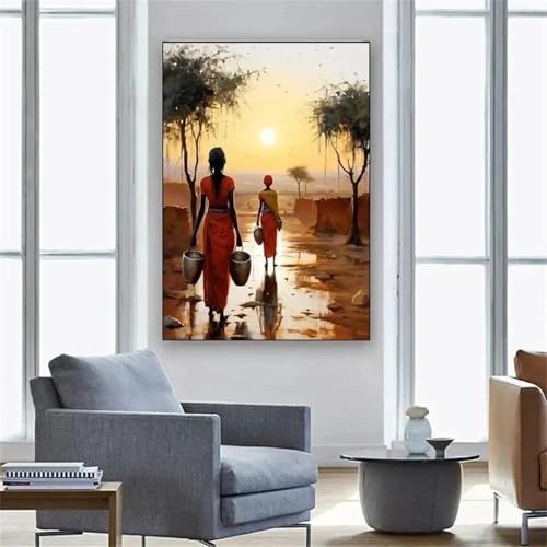 Tableau femme africaine pour raviver un mur blanc de chambre ou salon