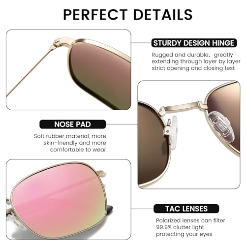 Image of DUCO Square Sunglasses for Men Women Polarized Driving Sun Glasses UV400 Protection Retro Shades DC3038