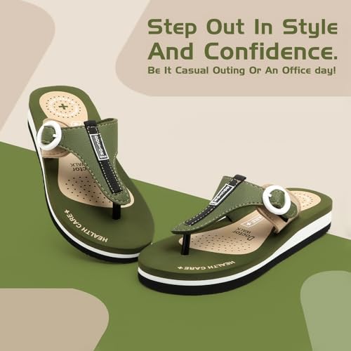 Image of Duosoft Flip Flop for Women | Soft Comfortable | Breathable | Fashionable | Stylish | Trendy | Super soft | Lightweight | Anti-Slip Sole | Indoor & Outdoor |DW-34-Brown