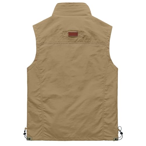 Image of Hixiaohe Mens Lightweight Vest Outerwear Casual Summer Outdoor Travel Vest for Hiking Fishing Golf Photo Work with Pockets