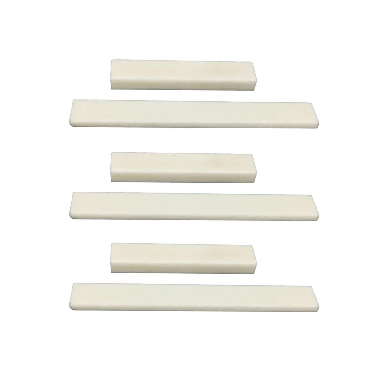 RuiJOTWAT 3PCS Blank & Uncut Guitar Bridge Saddles 80x3x10mm & Nut 52x6x10mm for Acoustic & Classical & Cigar Guitar Part Replacement