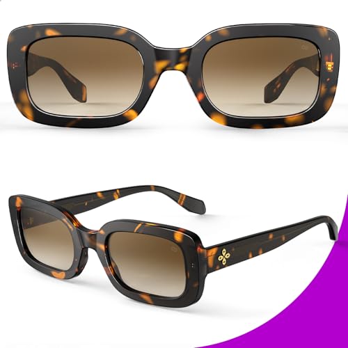 VISOONE Chunky Rectangle Sunglasses Women Men 90’s Vintage Retro Accessories UV400 Protection Narrow Square Shades Harmony4