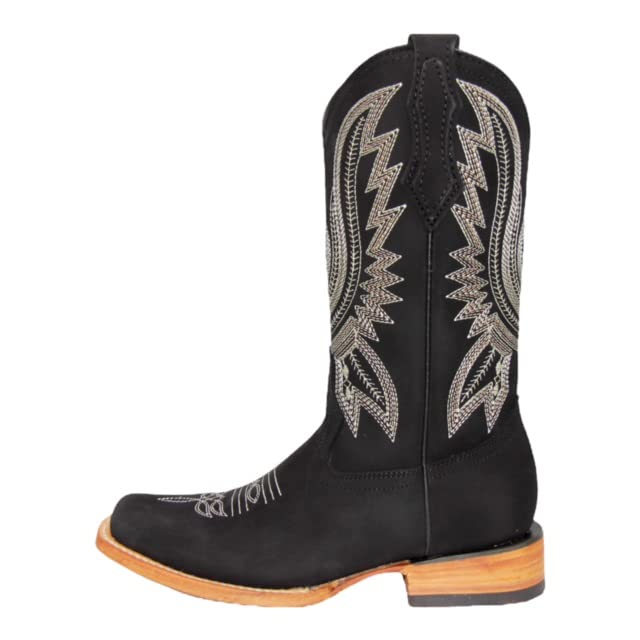 Womens Leather Western Boot Square Toe Cowboy Boot For Women Mid Calf3