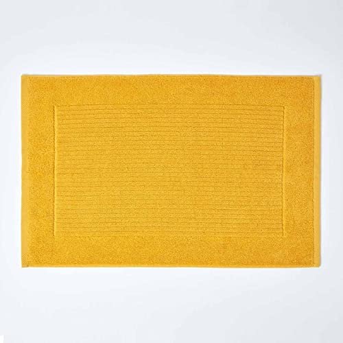 HOMESCAPES Imperial Badematte, 50 x 80 cm, superweich, gelb, 100% türkische Baumwolle, Ockerfarben