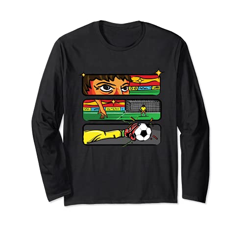 Spain Flag Long Sleeve T-Shirt, Black