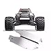JOYSOG for MJX 10208 1/10 RC Chassis Armor Guard Plate, Stainless Steel Chassis Armor Protection Plate Skid Plate Upgrade Parts(Silver)