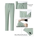 Linen Mens Suit 2 Piece Retro Suits for Men Slim Fit Blazer Jackets Drawstring Pants Set Tux Summer Beach Wedding Outfit - Image 4