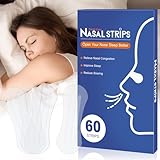 Nasal Strips for Snoring,60 Ct Nose Strips for Breathing, Promote Deeper Sleep & Enhance Sports Performance, Sweat-Resistant for Men and Women (Clear)