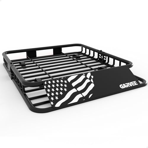 GarveeLife 46 in x 36 in Universal Roof Rack Carrier Basket, 200 LBS Capacity Rooftop Cargo Rack, Car Top Luggage Holder Basket Heavy Duty for SUVs, Trucks, Vehicles