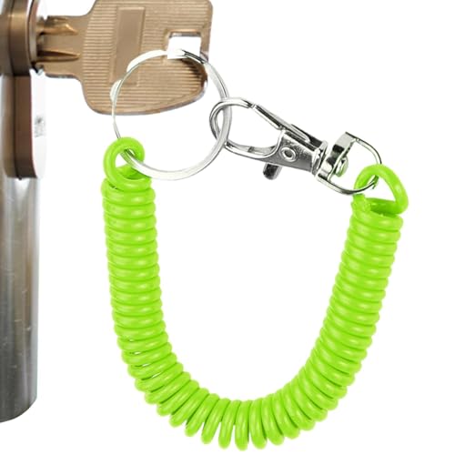 Cordón En Espiral - Cordón En Espiral Con Clip | Cordón En Espiral Elástico Para Llavero | Llavero De Línea Telefónica De Cuerda De Pesca | Llavero Retráctil Con Resortes En Espiral, Cordón En Espiral