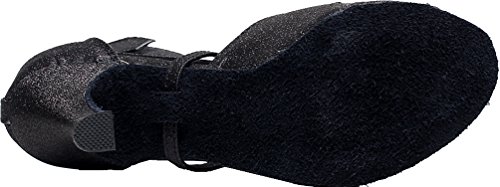 Chaussures de danse professionnelle noires taille 40.5 avec bout ouvert - 5