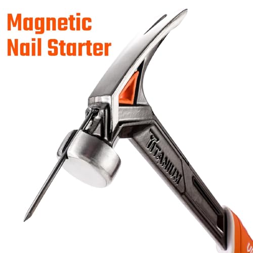 Vanquish Titanium Framing Hammer, One-piece Forged Rip Claw Hammer with Titanium Head, Smooth Face, Shock Reduction Grip, 14oz (0538) - Thumbnail 2