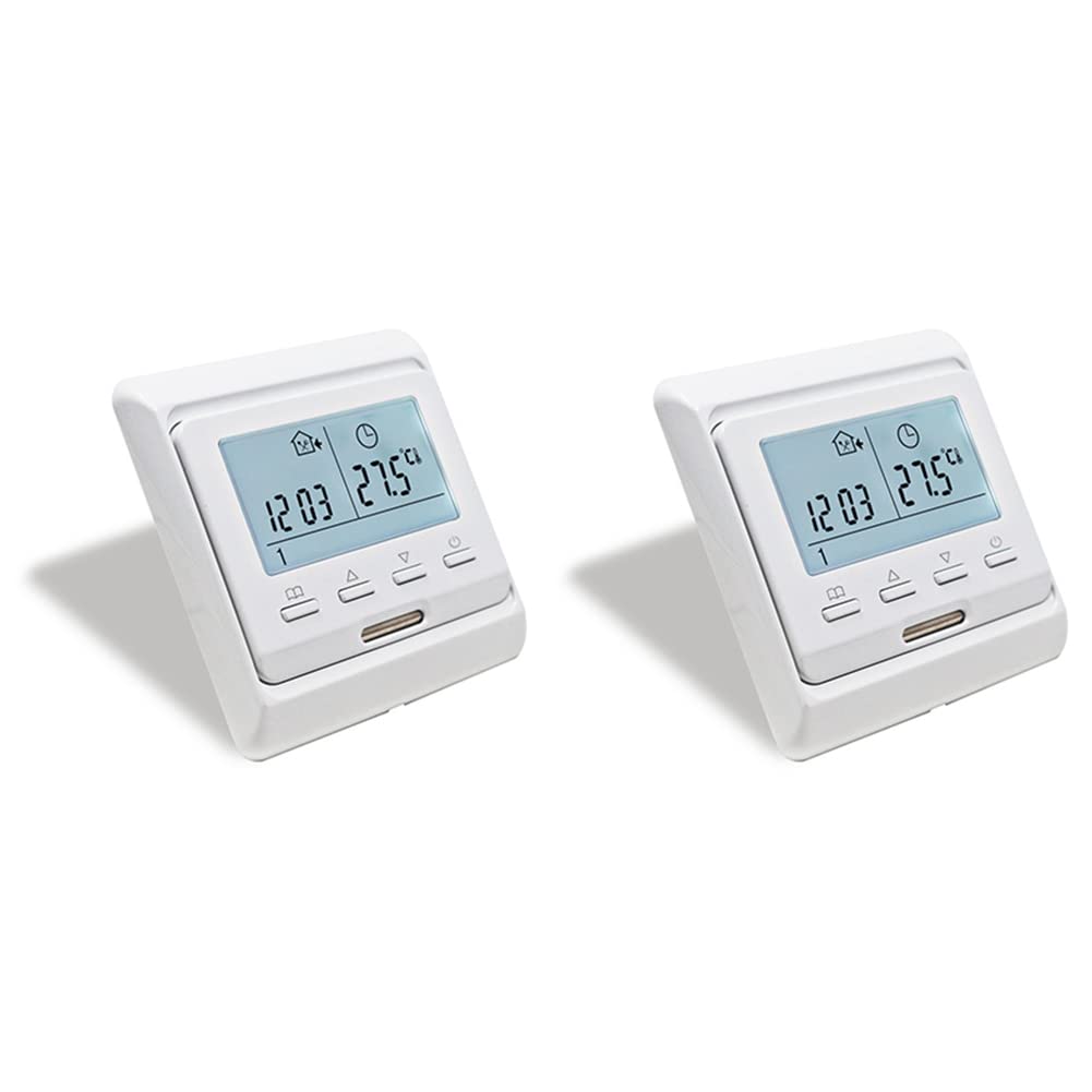 Jnchdghwa 2X 16A 230V LCD Programmable Warm Floor Heating Room Thermostat Thermoregulator Temperature Controller Manual Mechanical