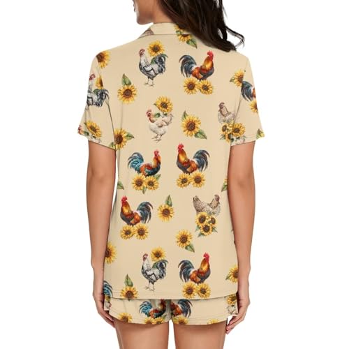 Image of Women's Short Sleeve Sleepwear Pajamas Nightwear with Pockets | skin-friendly breathable material resists pilling fading and deformation after repeated washing