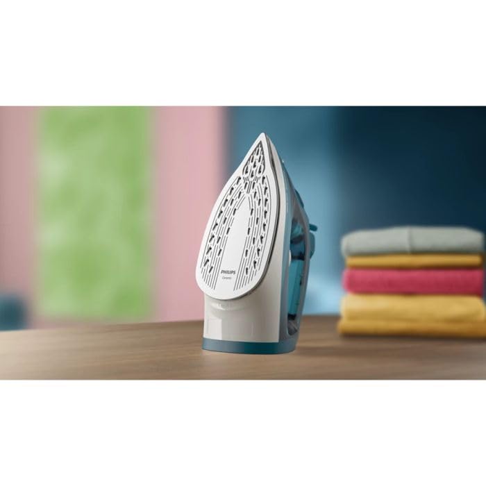 Philips Plancha de vapor serie 2000 - Hasta 25 g/min vapor continuo. 2000 W. Depósito de agua de 250 ml. 4 niveles de vapor. Suela de cerámica. Peso ligero para un planchado fácil. Azul marino