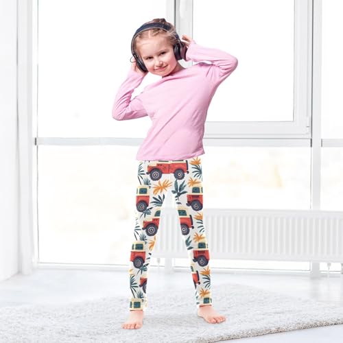 Monster Truck Girls Leggings,Workout Leggings for Girls Toddler Athletic Legging Size for 3-10T4