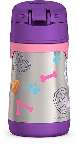 Image of THERMOS Vacuum Insulated Stainless Steel 10oz Straw Bottle, Paw Patrol Girl (Pack of 3)