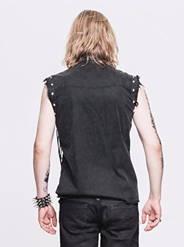Tops de algodón con remaches estilo gótico rock y ropa steampunk para hombre 4