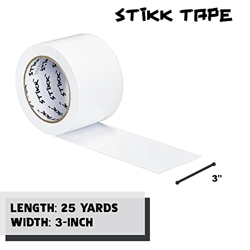Stikk Duct Tape - White Duck Tape - 3 Inch X 25 Yards - Heavy Duty Tape For Repairs, Household Projects - Duct Tape For Commercial Hvac And Construction - Effective Heavy Duty Waterproof Duct Tape #TOP1