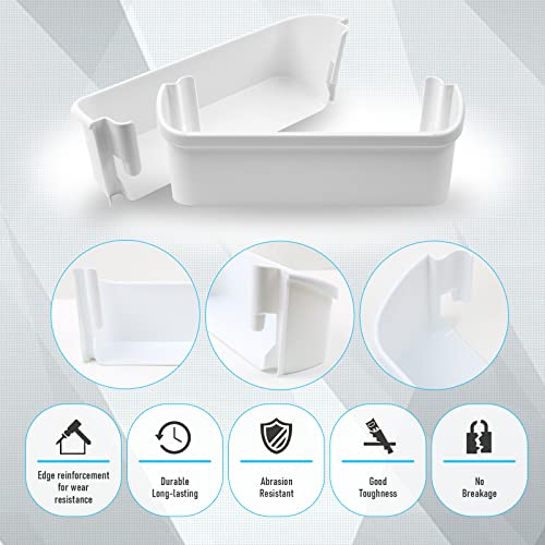 2 pcs 240323001 Refrigerator Door Bin Shelf Suitable for Frigidaire and Electrolux, Bottom 2 shelves, White, Single Unit, Replaces AP2115741, AH429724, EA429724, PS429724(Not for freezer door) - Thumbnail 3