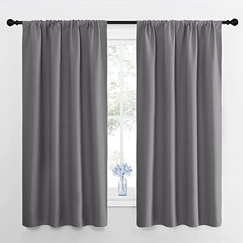 NICETOWN Blackout Curtains Panels for Bedroom - Thermal Insulated Rod Pocket Window Blackout Drapes/Draperies for Living Room (2 Panels, W42 x L63 inches, Grey) NICETOWN Blackout Curtains Panels for Bedroom - Thermal Insulated Rod Pocket Window Blackout Drapes/Draperies for Living Room (2 Panels, W42 x L63 inches, Grey)