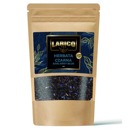 LARICO Premium Earl Grey Schwarzer Tee lose Blätter 50g / mit Bergamotte Aroma und Kornblumenblütenblätter Blau/Kornblumen/Loser Blätter Schwarztee