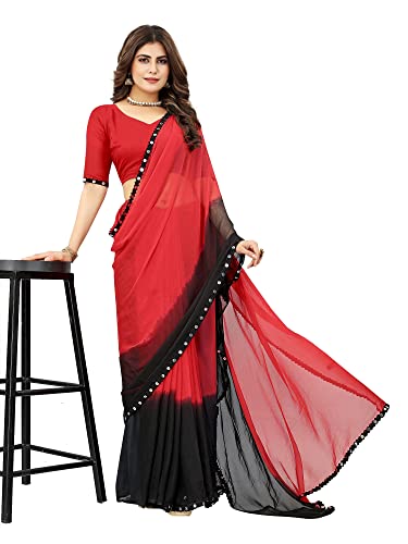 Image of JULEE Women's Chiffon Hand Printed Beutiful (70-30) Half-Half sarees blouse piece PRIME