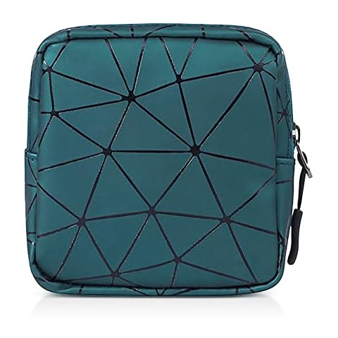 Sanitary Napkin Storage Bag with Zipper,Portable Menstrual Cup Pouch Sanitary Napkin Pads Storage Bags,Feminine First Period Bag for Teen Girls Women (Green) Cover