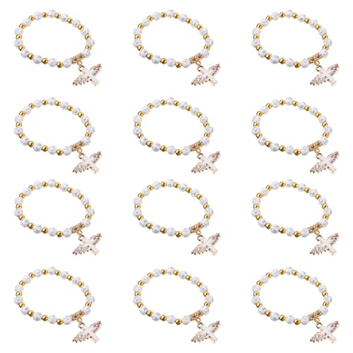 Pulsera de cuentas para niños Baluue blanca de plástico para paseos de compras y bautizos