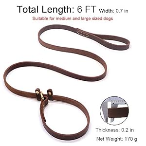 Real-Leather-Slip-Lead-Dog-Leash-Soft-Adjustable-Pet-Slip-Leads-with-Slider-Heavy-Duty-Flat-Dog-Training-Leash-for-Medium-and-Large-Dogs-6ft-Long-by-07-Inch-Wide-Brown - Cucciolini Doodles   Real-Leather-Slip-Lead-Dog-Leash-Soft-Adjustable-Pet-Slip-Leads-with-Slider-Heavy-Duty-Flat-Dog-Training-Leash-for-Medium-and-Large-Dogs-6ft-Long-by-07-Inch-Wide-Brown